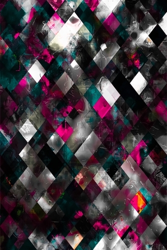 graphic design geometric pixel square pattern abstract background in pink blue black Mural by Timmy333