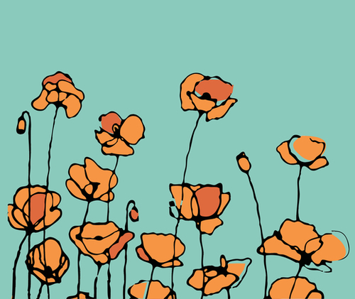 American Poppies 1 Mural by Vic Storia