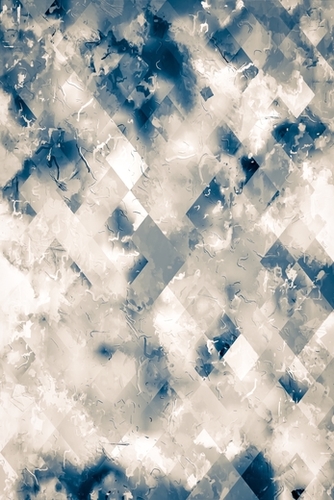 geometric square pixel pattern abstract background in blue black and white Mural by Timmy333