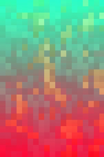 geometric pixel square pattern abstract background in pink green Mural by Timmy333