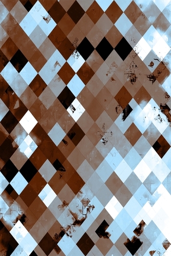 geometric pixel square pattern abstract background in brown blue Mural by Timmy333