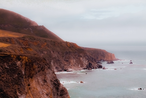 Mountain with ocean view at Bixby Creek Bridge, Big Sur, California, USA Mural by Timmy333