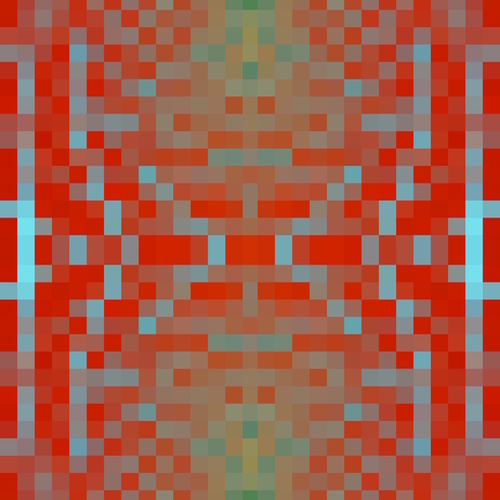geometric symmetry art pixel square pattern abstract background in red blue Mural by Timmy333