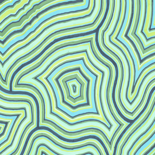 Blue Green Pattern Play Mural by ShinyJill