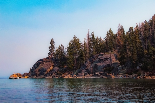 beautiful scenic at Emerald bay Lake Tahoe California USA Mural by Timmy333