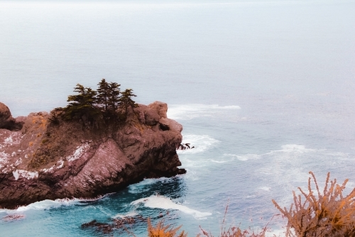 Coastal view at Mcway Falls, Big Sur, Highway 1, California, USA Mural by Timmy333