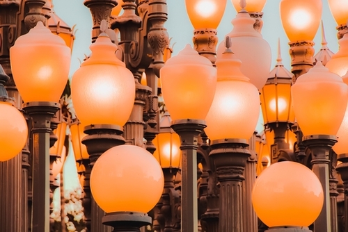 Urban Light at LACMA Los Angeles California USA Mural by Timmy333