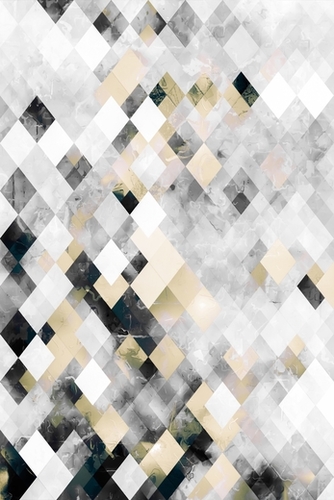 geometric square pixel pattern abstract art in brown black Mural by Timmy333
