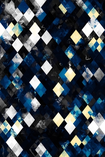 geometric pixel square pattern abstract background in blue yellow Mural by Timmy333