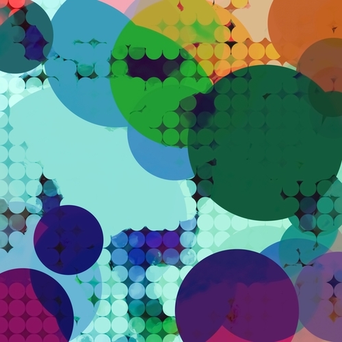 green and blue geometric circle shape abstract background Mural by Timmy333