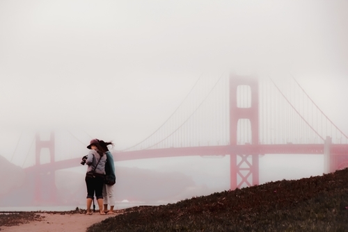 foggy day at Golden Gate bridge San Francisco USA Mural by Timmy333