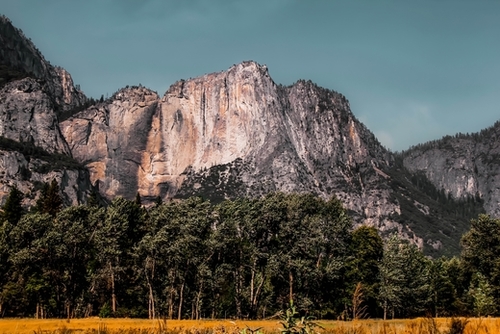 Mountains with blue sky at Yosemite national park California USA Mural by Timmy333