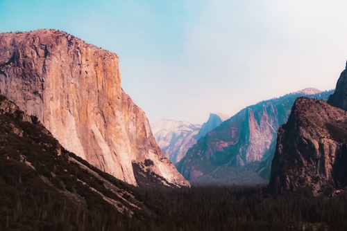 mountains scenic at Yosemite national park California USA Mural by Timmy333