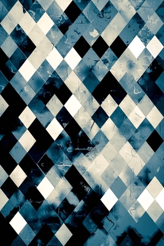 blue geometric pixel square pattern abstract art background Mural by Timmy333