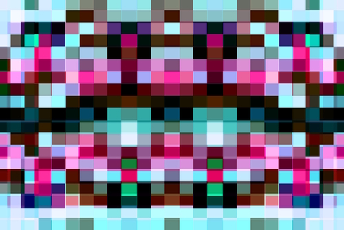 geometric symmetry pixel square pattern abstract background in pink blue Mural by Timmy333
