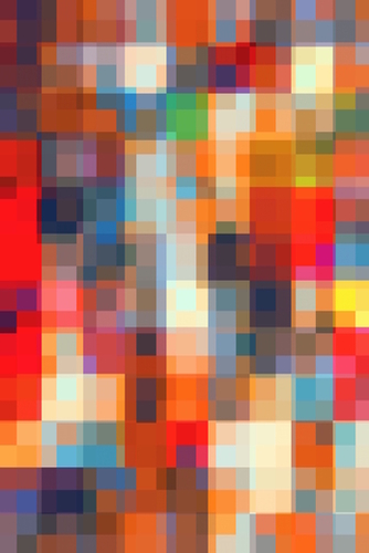 graphic design geometric pixel square pattern abstract background in orange red pink yellow blue Mural by Timmy333
