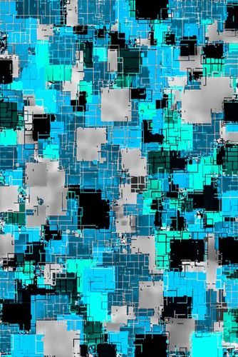 geometric square line pattern abstract art background in blue Mural by Timmy333