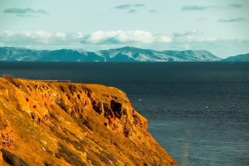 Ocean and mountains scenic at Rancho Palos Verdes California USA Mural by Timmy333