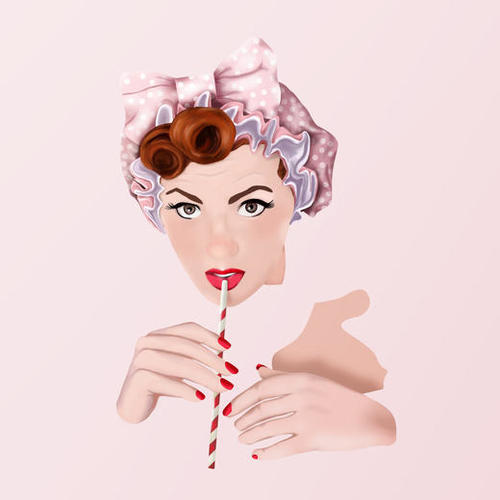 Girl pin up pink Mural by mmartabc