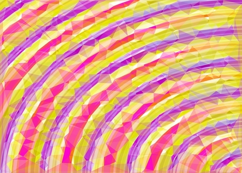 psychedelic geometric polygon line pattern in pink purple yellow Mural by Timmy333