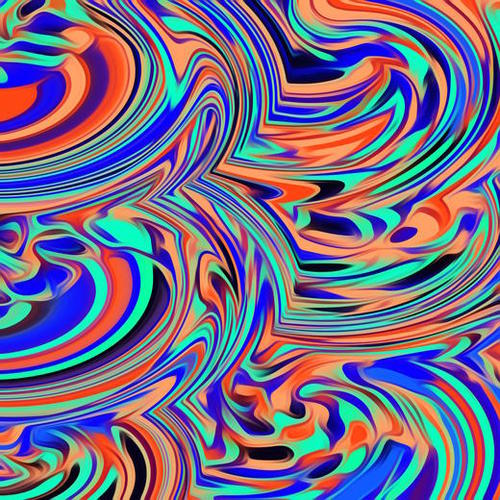 green blue orange and black curly painting texture abstract background Mural by Timmy333