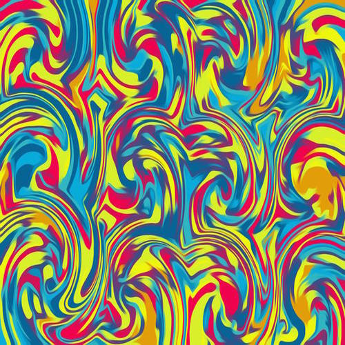 red blue and yellow curly painting abstract background Mural by Timmy333