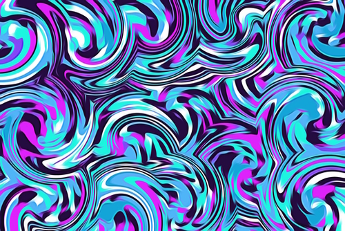 spiral line drawing abstract pattern in blue pink black Mural by Timmy333
