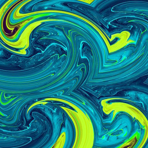 blue green and yellow curly painting texture abstract background Mural by Timmy333