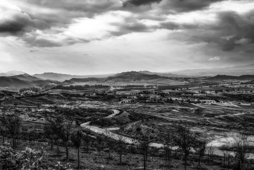 view from Simi Valley, USA in black and white Mural by Timmy333