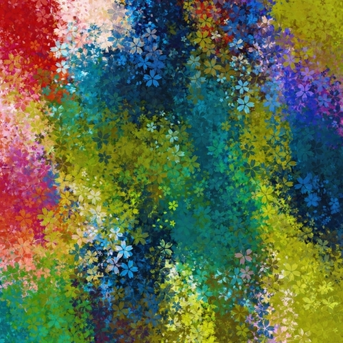 flower pattern abstract background in blue yellow green red Mural by Timmy333