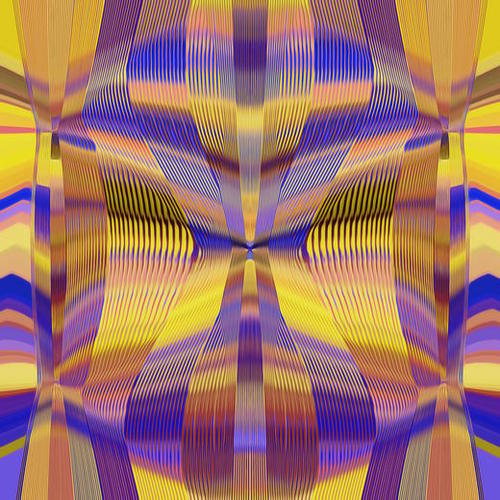 blue purple yellow and gold lines drawing abstract background Mural by Timmy333