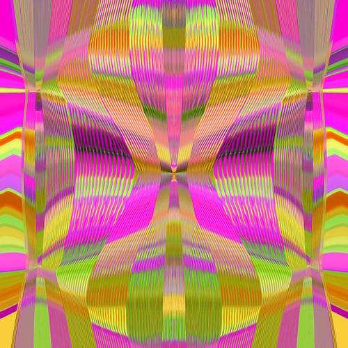 pink green and yellow lines drawing abstract background Mural by Timmy333