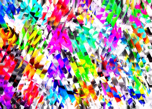 psychedelic geometric triangle polygon pattern abstract background in pink blue purple green yellow Mural by Timmy333