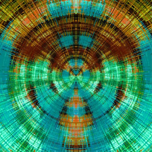 green brown orange and blue circle plaid pattern background Mural by Timmy333