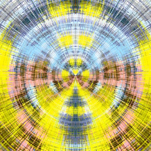 yellow blue and pink circle plaid pattern abstract background Mural by Timmy333
