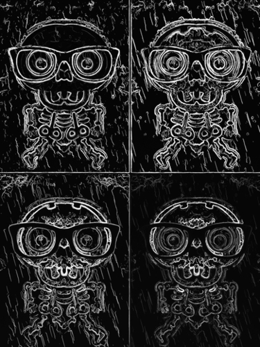 funny skull and bone with glasses in black and white Mural by Timmy333