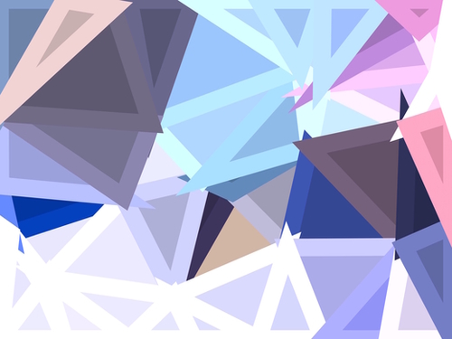 geometric triangle polygon shape abstract background in blue and pink Mural by Timmy333