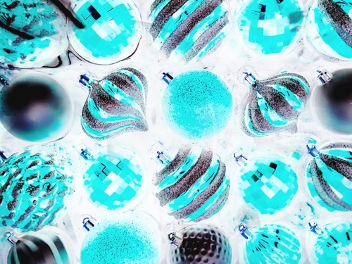 blue Christmas decoration light with white background Mural by Timmy333