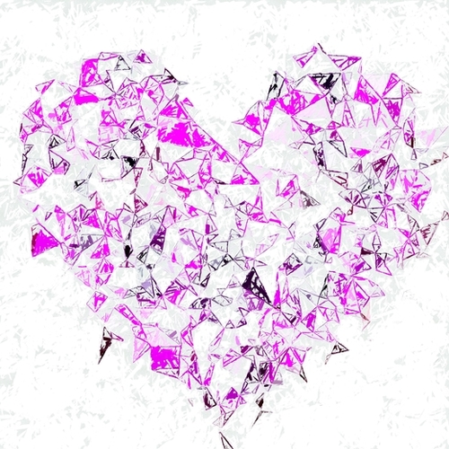pink heart shape abstract with white abstract background Mural by Timmy333