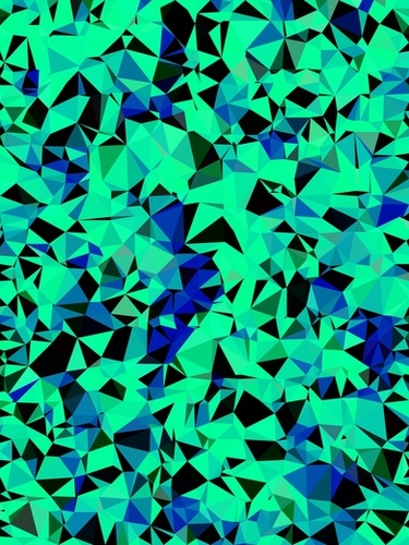 geometric triangle pattern abstract in green blue black Mural by Timmy333