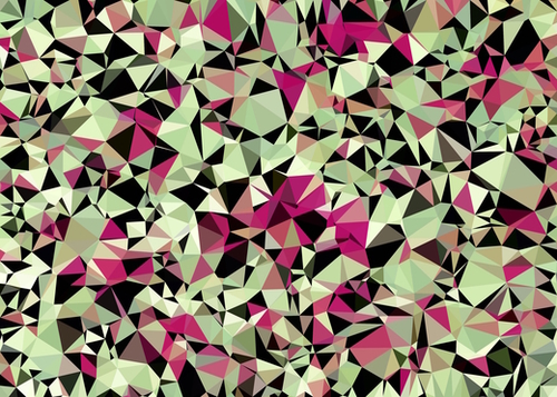 geometric triangle pattern abstract in green pink black Mural by Timmy333