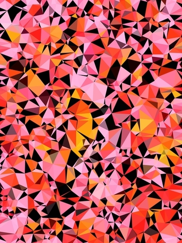 geometric triangle pattern abstract in pink yellow black Mural by Timmy333