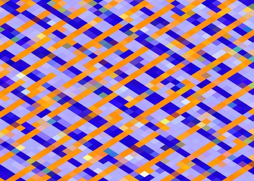 geometric pixel square pattern abstract background in orange blue purple Mural by Timmy333
