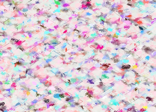 splash painting texture abstract background in pink blue yellow red Mural by Timmy333