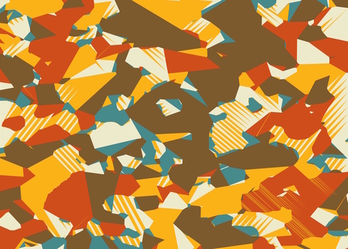 geometric graffiti drawing and painting abstract in brown yellow blue and orange Mural by Timmy333
