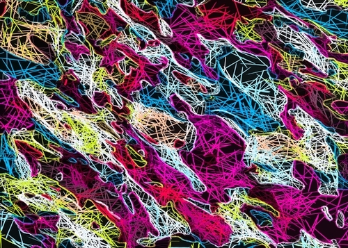 psychedelic rotten sketching texture abstract background in pink blue yellow Mural by Timmy333