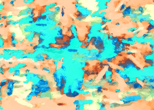 splash painting texture abstract background in blue and orange Mural by Timmy333