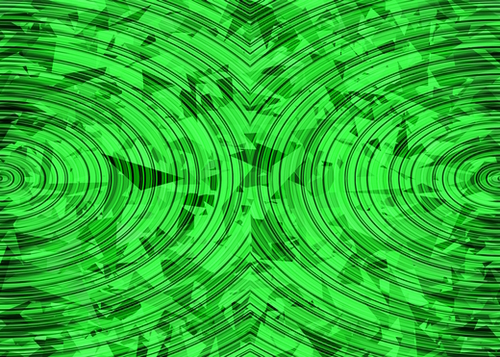 psychedelic geometric circle pattern abstract background in green Mural by Timmy333