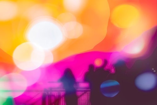 summer sunset sky with colorful bokeh light abstract background Mural by Timmy333