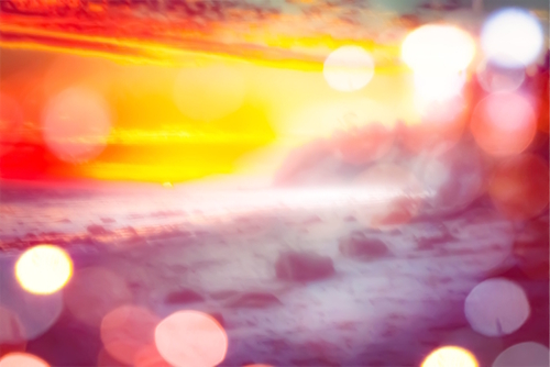 sunset sky at the beach in summer with bokeh light abstract Mural by Timmy333